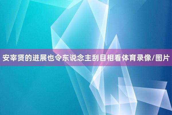 安宰贤的进展也令东说念主刮目相看体育录像/图片