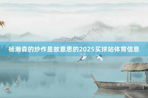 杨瀚森的炒作是故意思的2025买球站体育信息