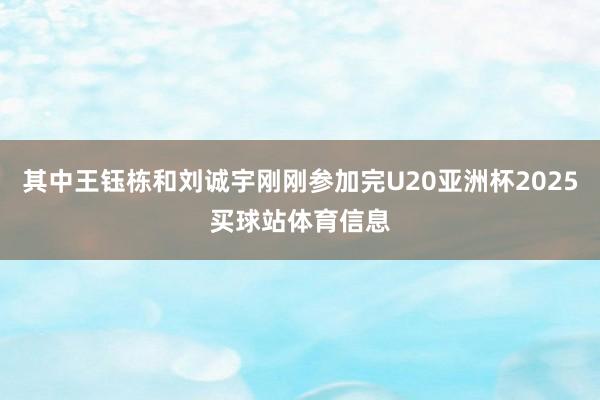 其中王钰栋和刘诚宇刚刚参加完U20亚洲杯2025买球站体育信息