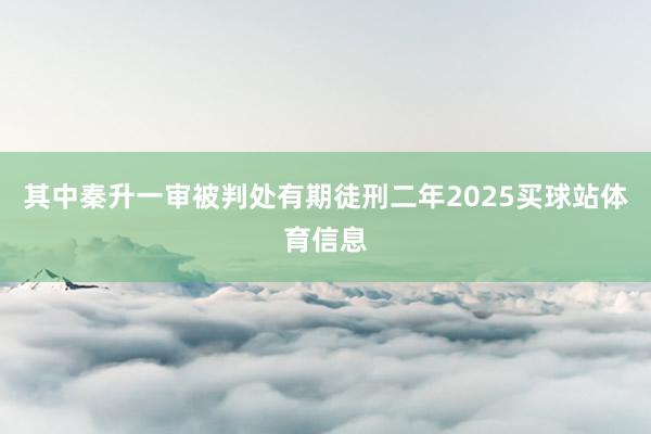 其中秦升一审被判处有期徒刑二年2025买球站体育信息