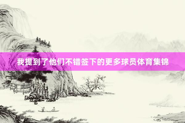 我提到了他们不错签下的更多球员体育集锦