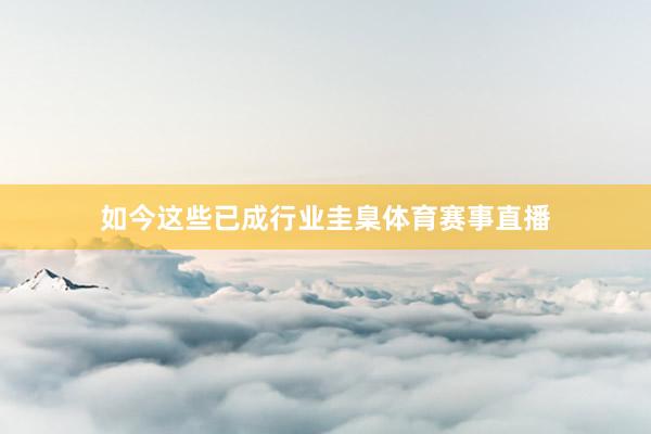 如今这些已成行业圭臬体育赛事直播