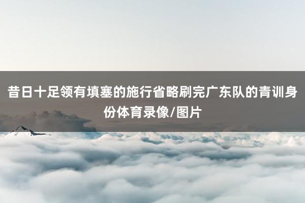 昔日十足领有填塞的施行省略刷完广东队的青训身份体育录像/图片