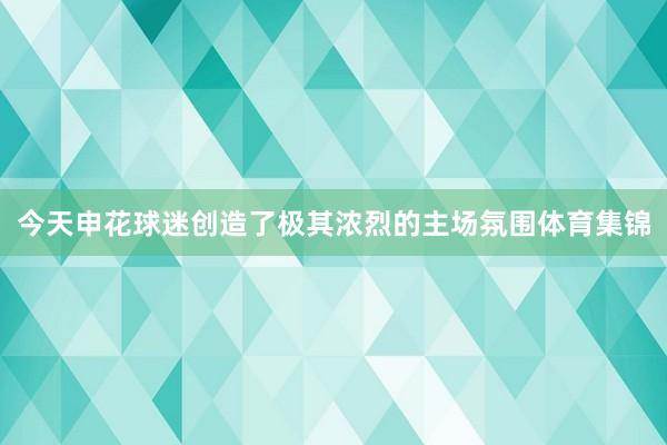 今天申花球迷创造了极其浓烈的主场氛围体育集锦